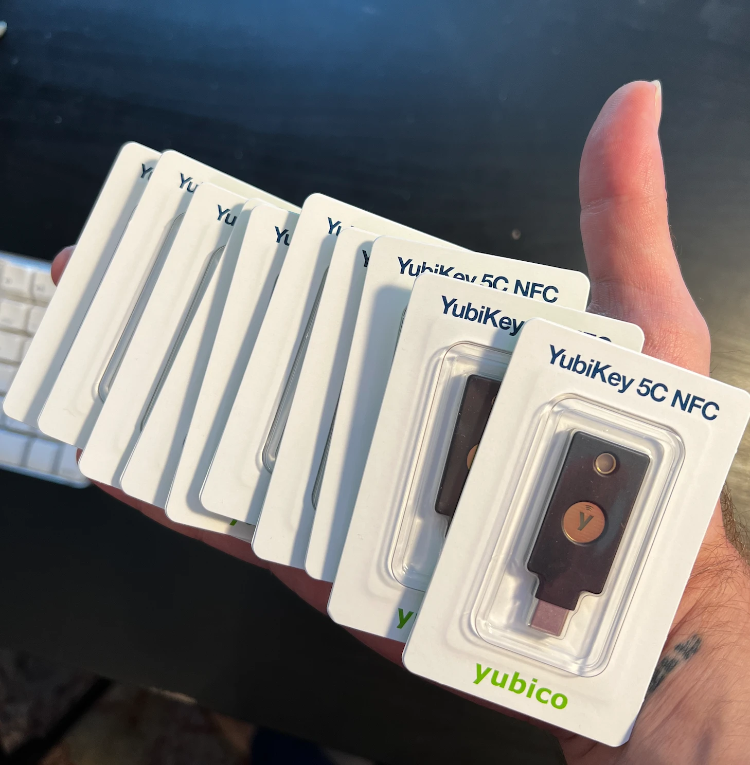 Yubikey 5/5C NFC Card Holder single and Dual Token Options